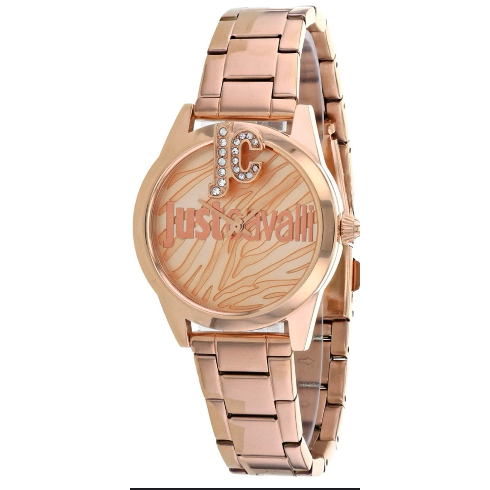 Just Cavalli Women Watch Rose Gold Quartz-Jc1 L099m0075 New